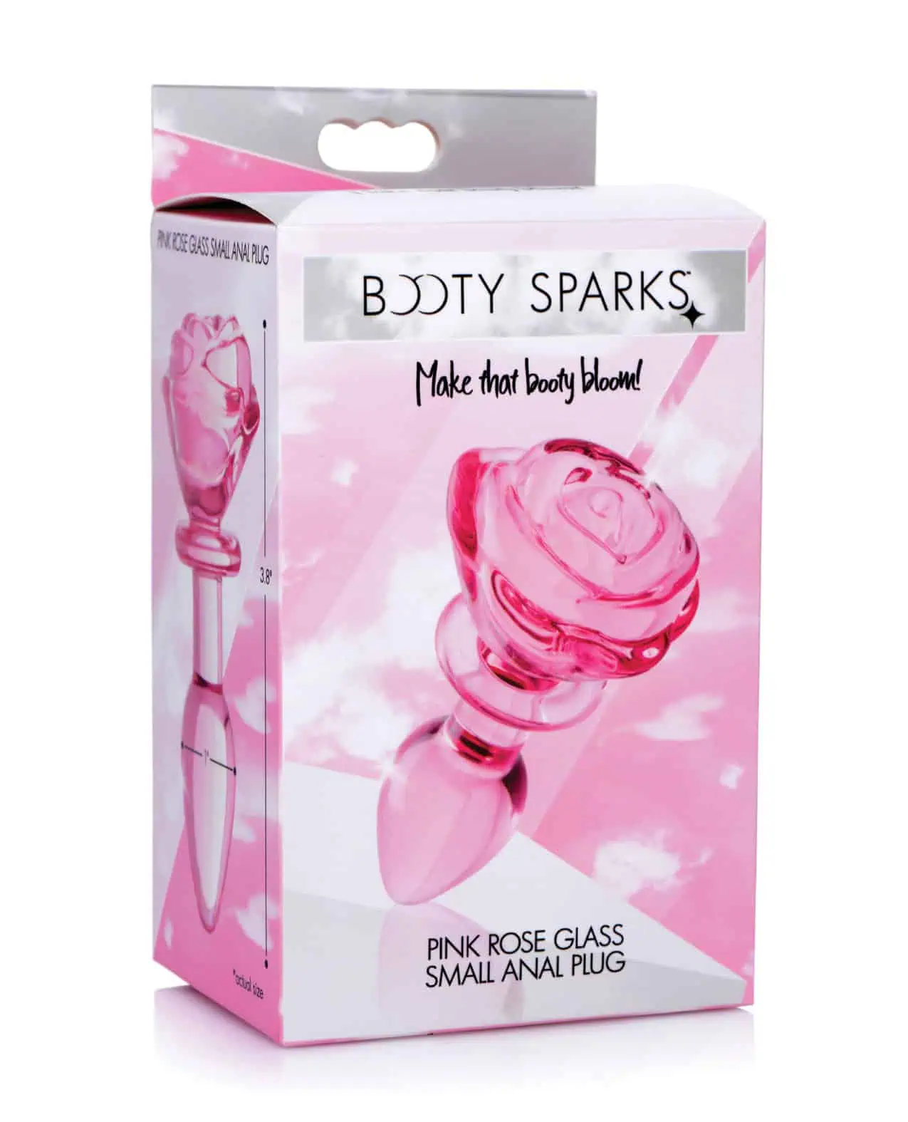 Booty Sparks Pink Rose Glass Plug Sm - Image 3