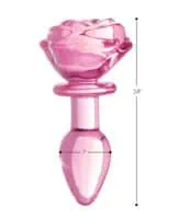 Booty Sparks Pink Rose Glass Plug Sm - Image 6