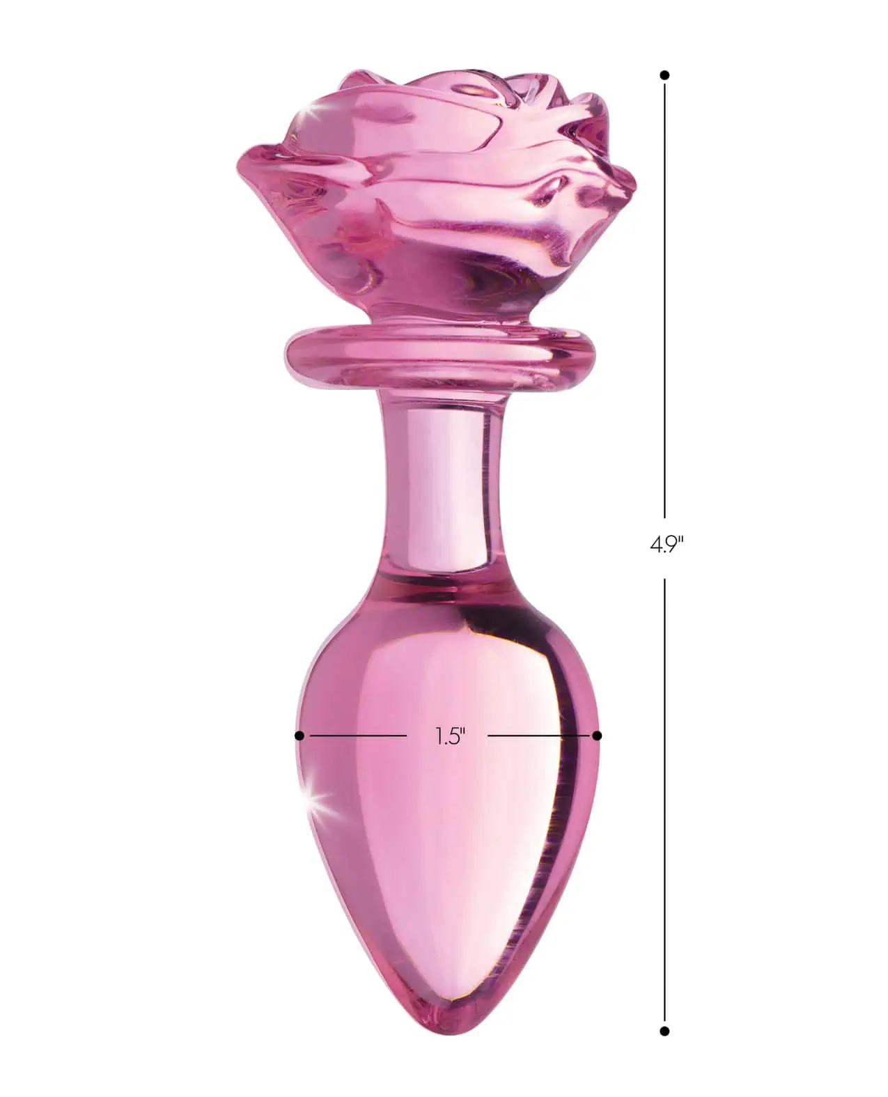 Booty Sparks Pink Rose Glass Plug Lg - Image 6