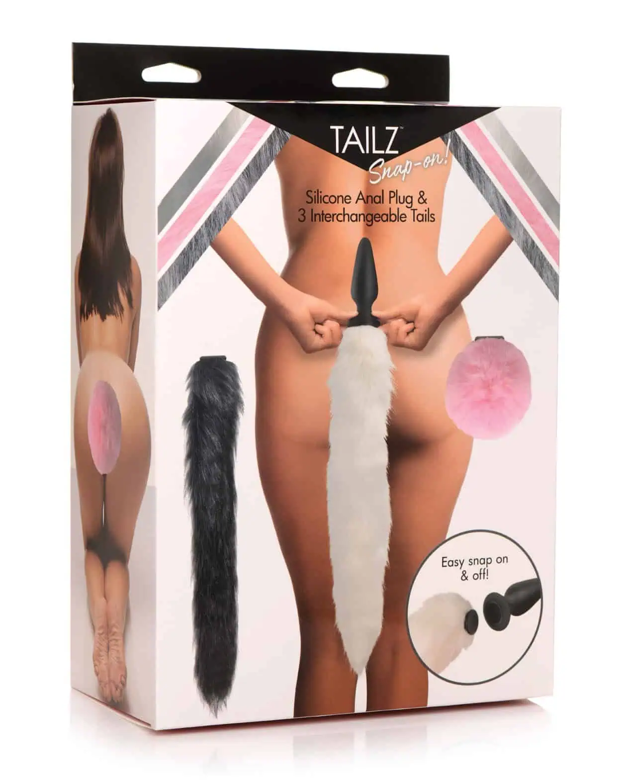 Tailz Silicone Anal Plug and 3 Tails Set - Image 3