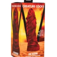 Creature Cocks Fire Dragon Scaly Silicone Dildo - Red - Image 1