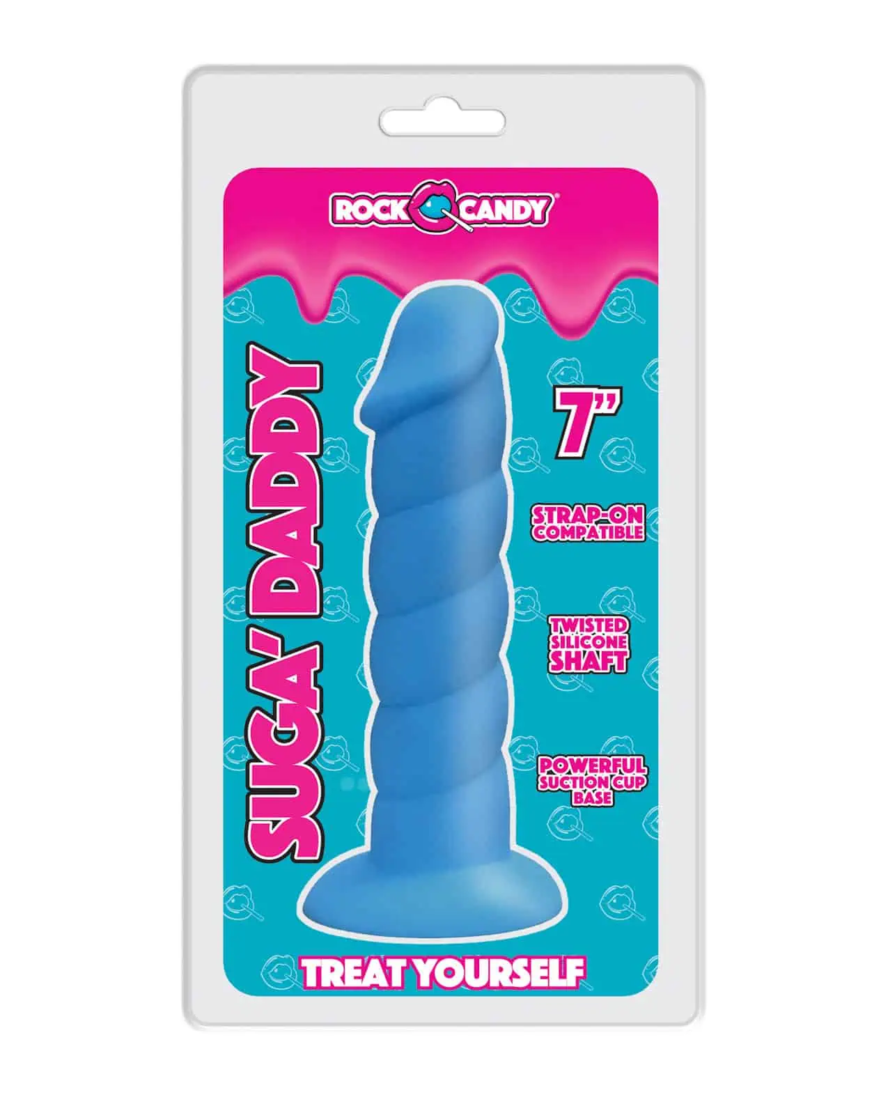 Rock Candy Suga Daddy 7 Dildo Non Vibrating suction Cup Base Blue - Image 6