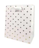 Polka Pot Gift Bag - White/Gold - Image 1