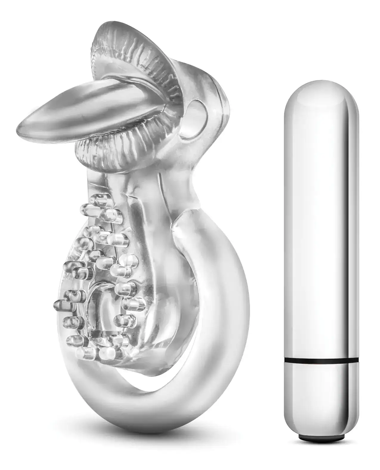 Blush Stay Hard Vibrating Tounge Ring - 10 Function Clear - Image 2