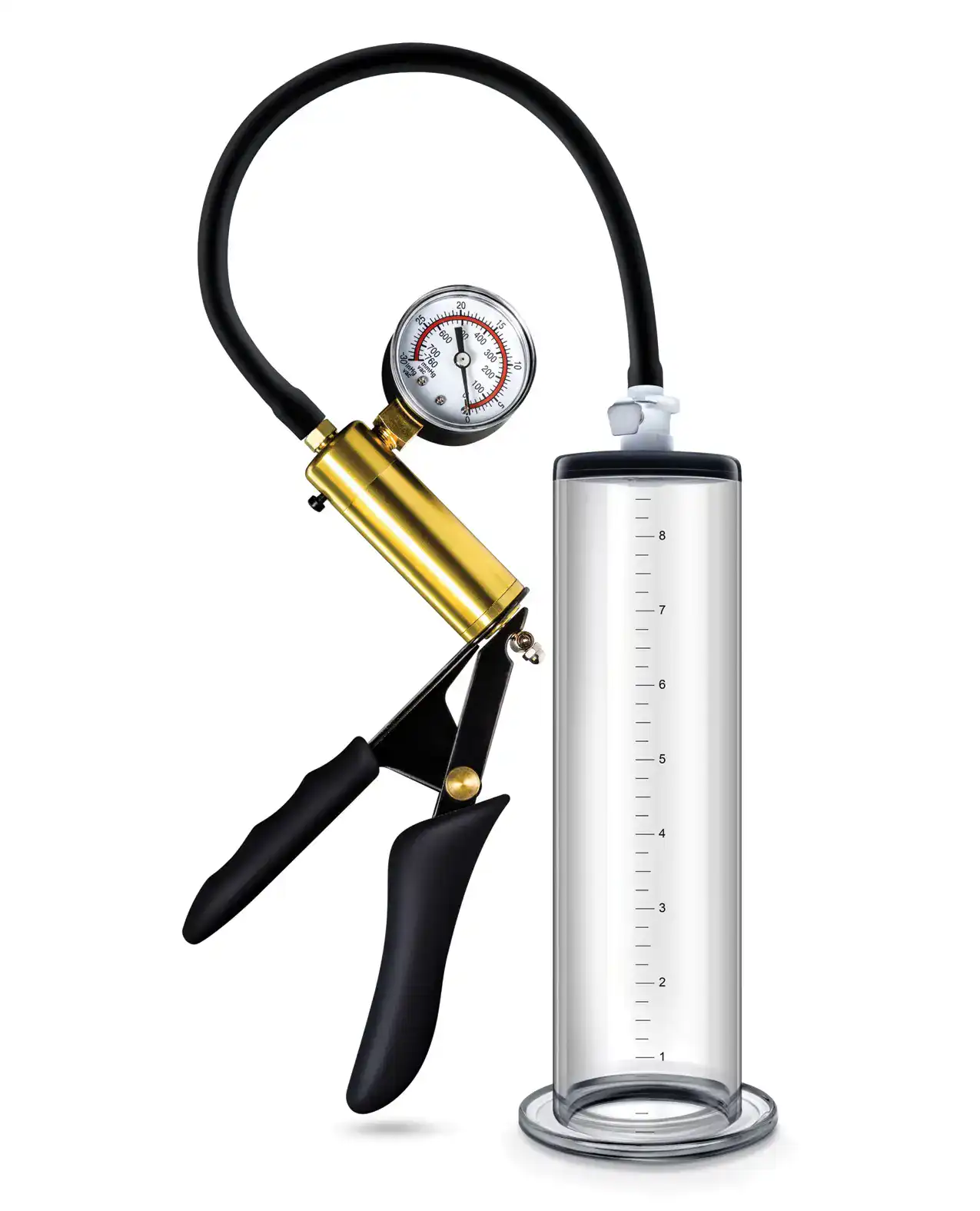Blush Performance VX6 Vacuum Penis Pump w/Brass Pistol & Pressure Gauge - Clear - Image 2