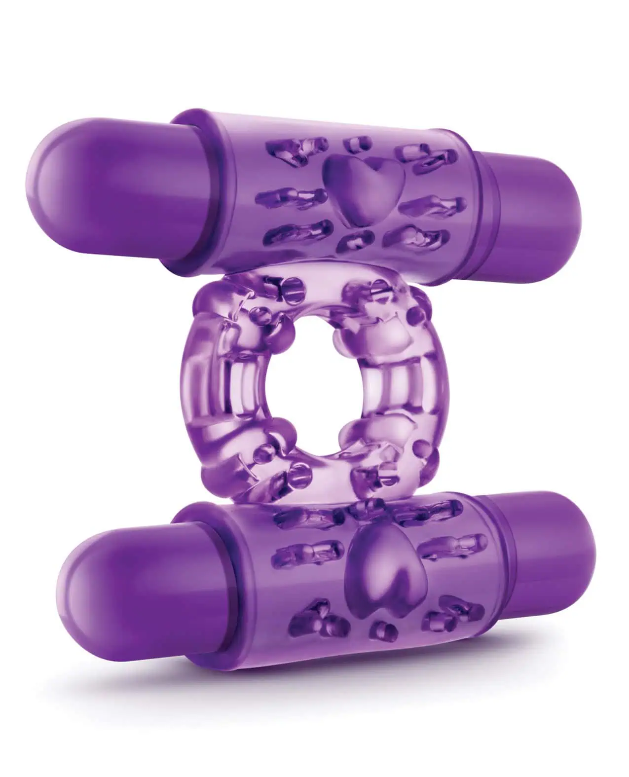 Blush Play With Me Double Play Dual Vibrating Cockring - Purple - Image 5