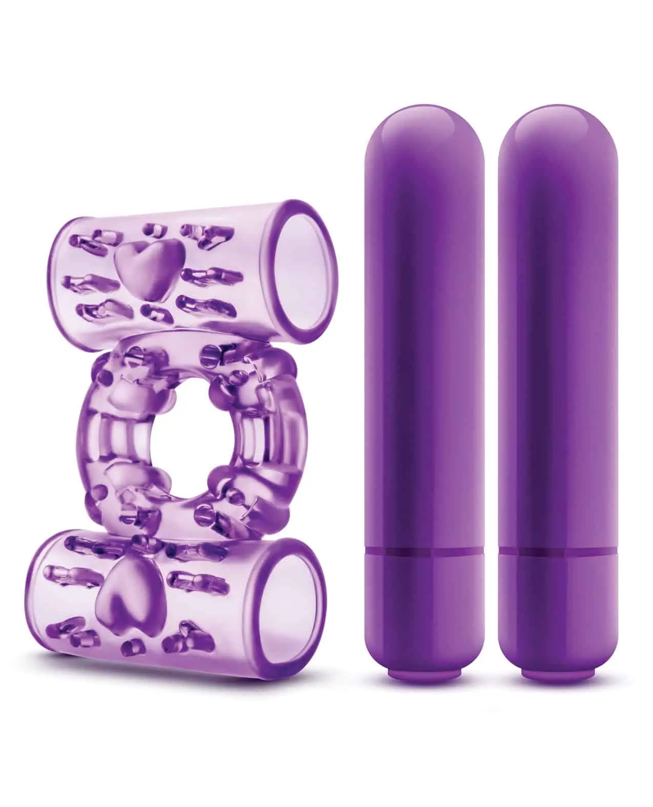 Blush Play With Me Double Play Dual Vibrating Cockring - Purple - Image 6