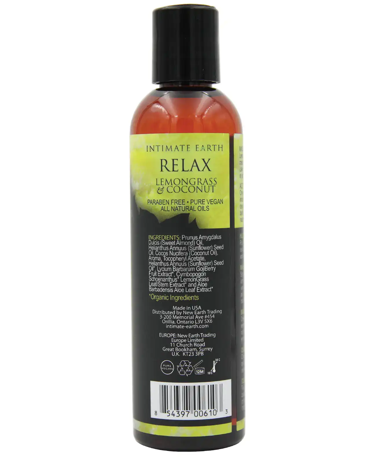 Intimate Earth Relaxing Massage Oil - 120 ml Coconut & Lemongrass - Image 2