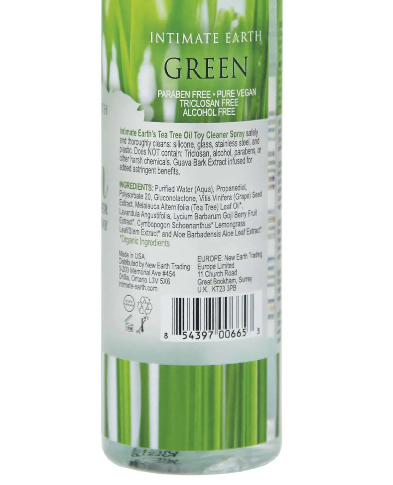Intimate Earth Toy Cleaner Spray - 4.2 oz Green Tea Tree Oil - Image 3