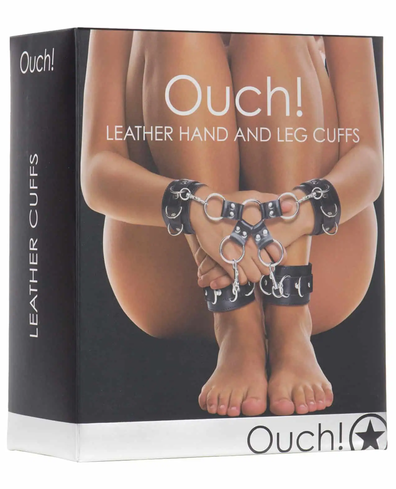 Shots Ouch Leather Hand & Leg Cuffs - Black - Image 3
