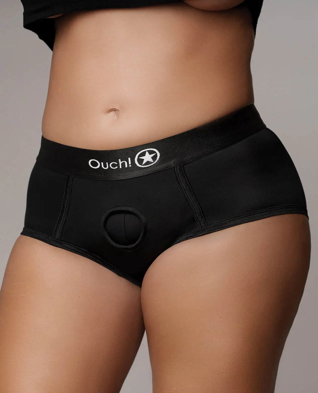 Shots Ouch Vibrating Strap On Brief - Black XL/XXL - Image 3