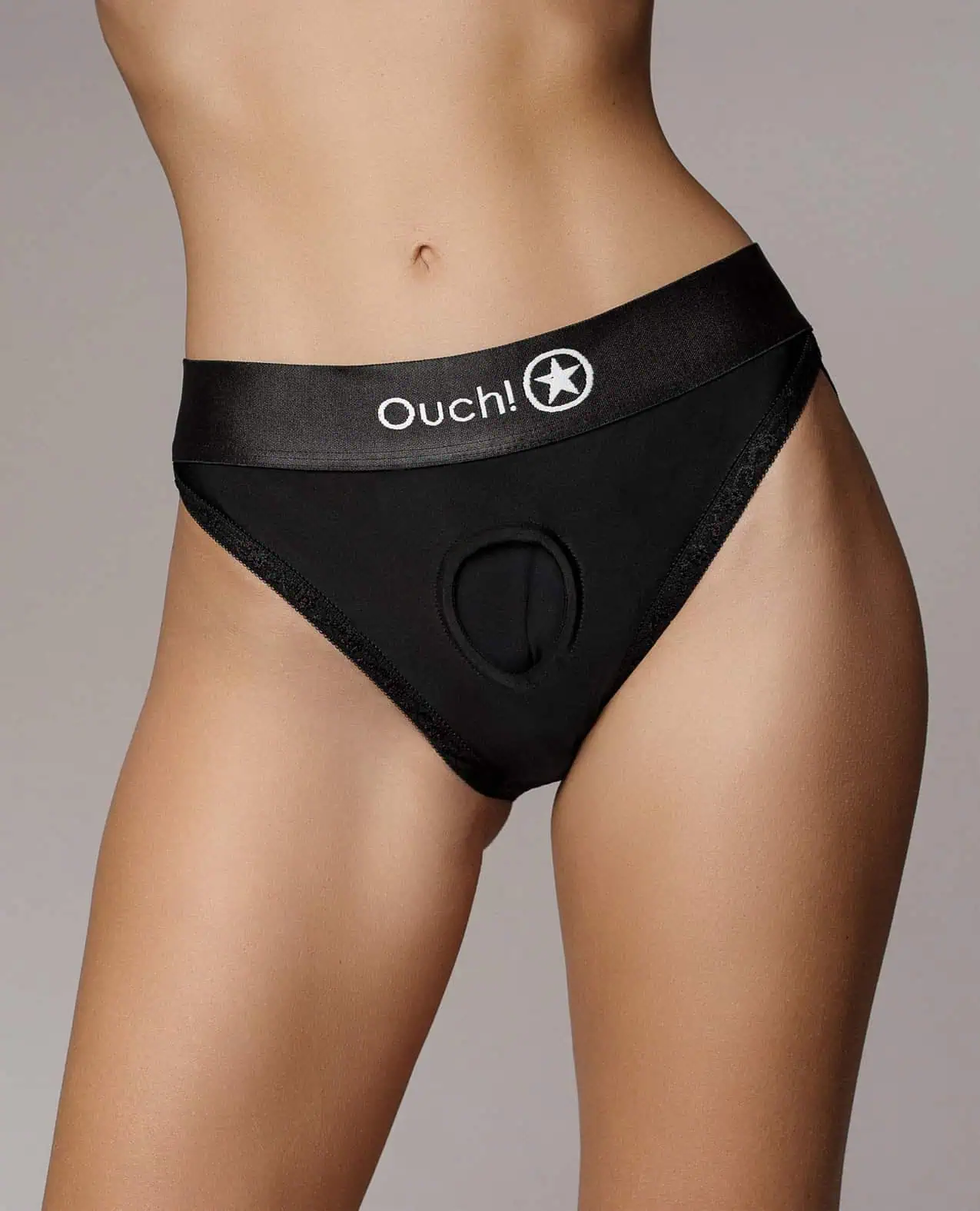 Shots Ouch Vibrating Strap On Hipster - Black XS/S - Image 3