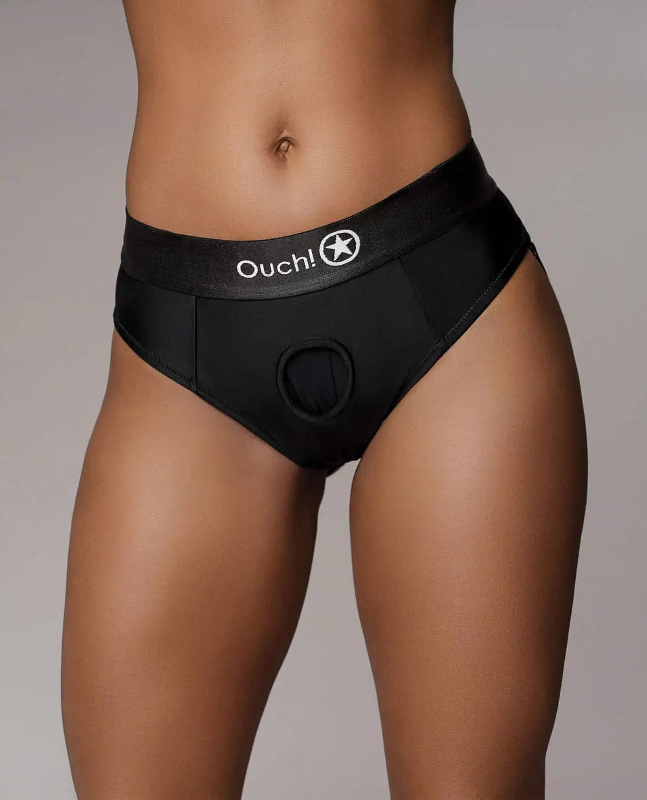 Shots Ouch Vibrating Strap On Thong w/Removable Rear Straps - Black M/L - Image 3