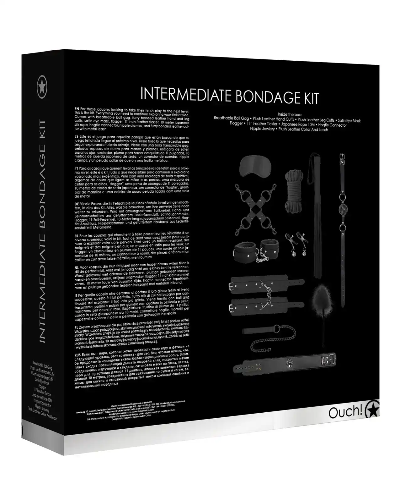 Shots Ouch Intermediate Bondage Kit - Black - Image 2