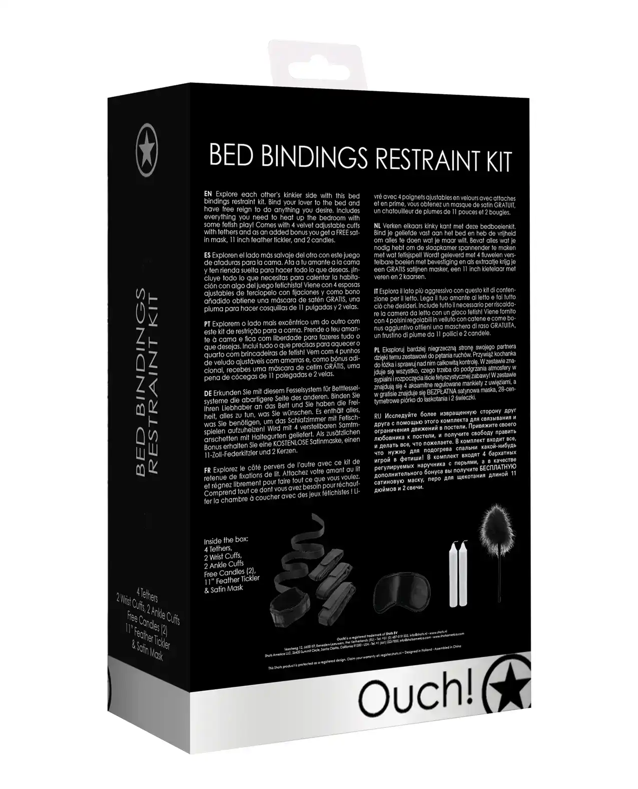 Shots Ouch Bed Bindings Restraint Kit - Black - Image 2
