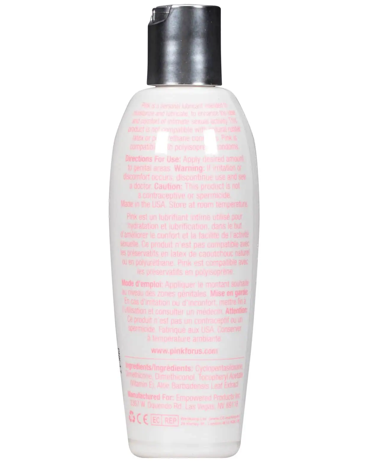 Pink Silicone Lube - 4.7 oz Flip Top Bottle - Image 3