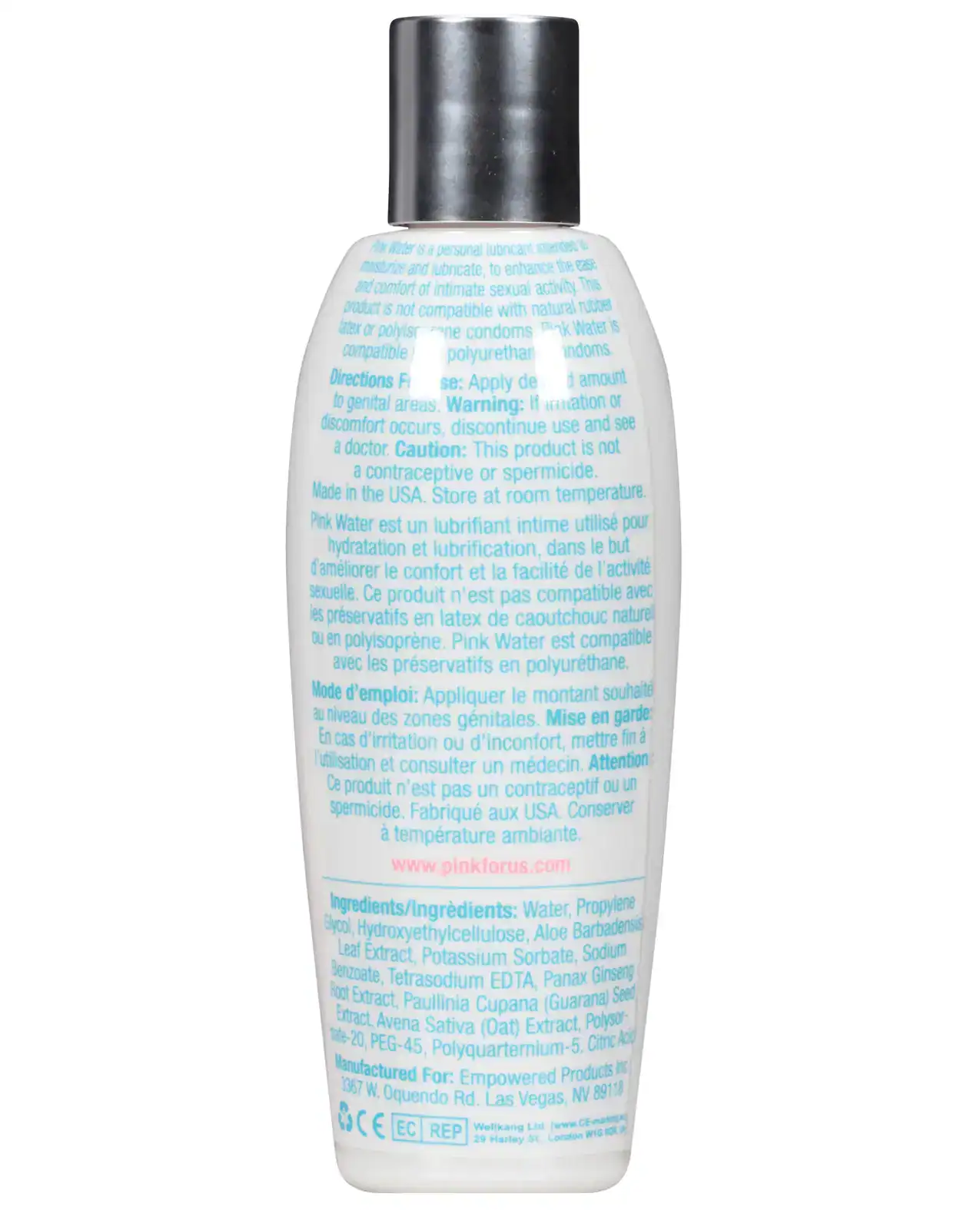 Pink Water Lube - 4.7 oz Flip Top Bottle - Image 2