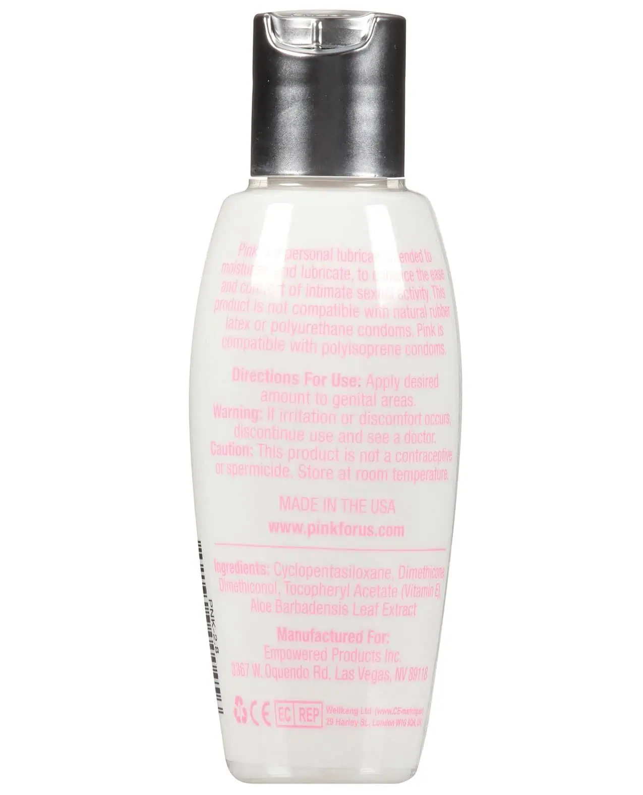 Pink Silicone Lube - 2.8 oz Flip Top Bottle - Image 3