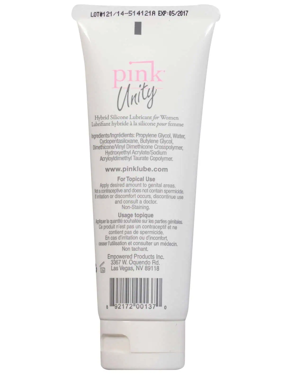 Pink Unity Hybrid Silicone Based Lubricant - 3.3 oz Tube - Image 3