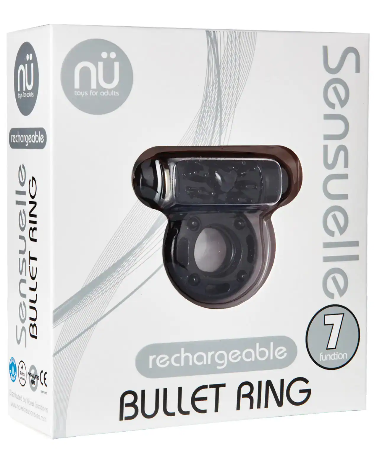 Sensuelle Bullet Ring Cockring - 7 Function Black - Image 2