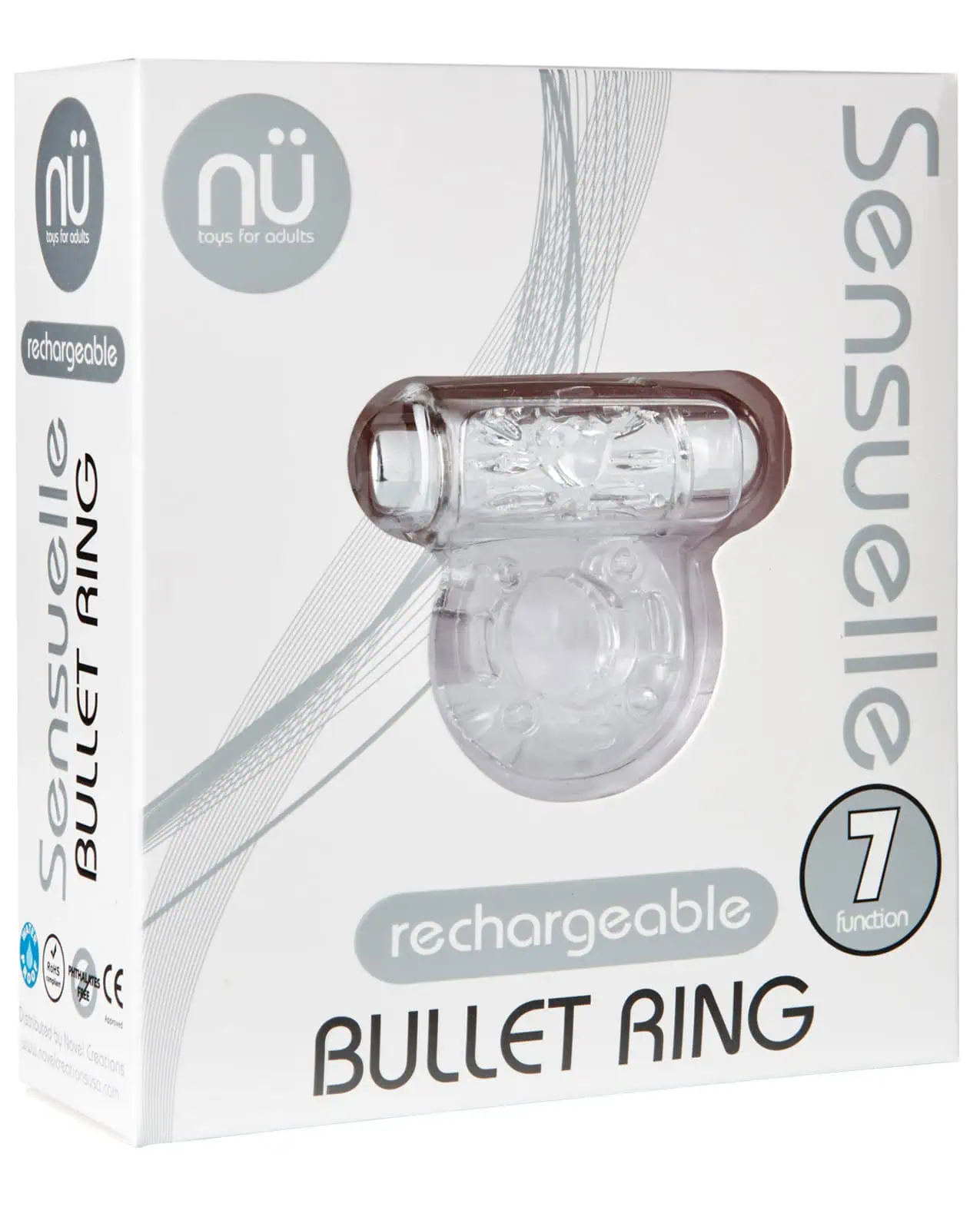 Sensuelle Bullet Ring Cockring - 7 Function Clear - Image 4