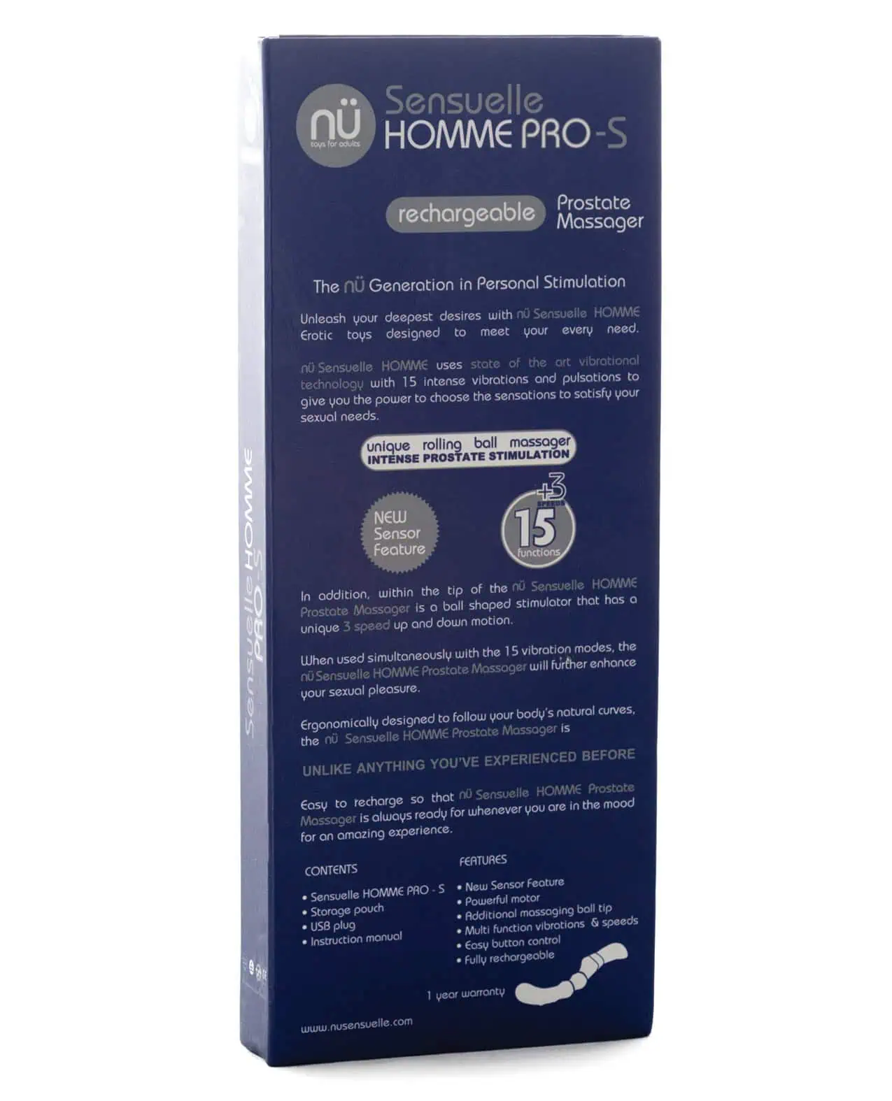 Sensuelle Homme Pro S Prostate Massager - Navy Blue - Image 2