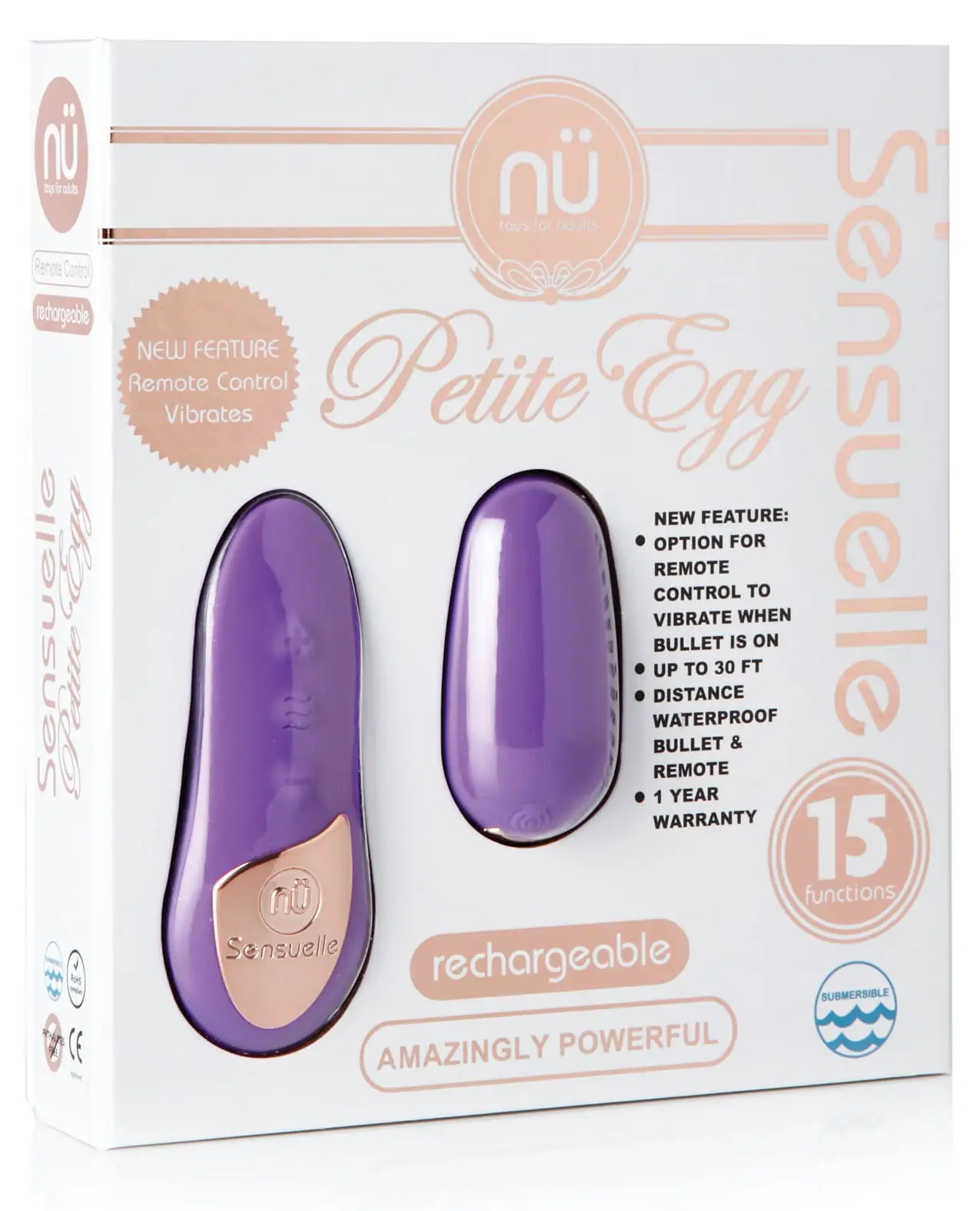 Sensuelle Remote Control Petite Egg - 15 Function Purple - Image 3