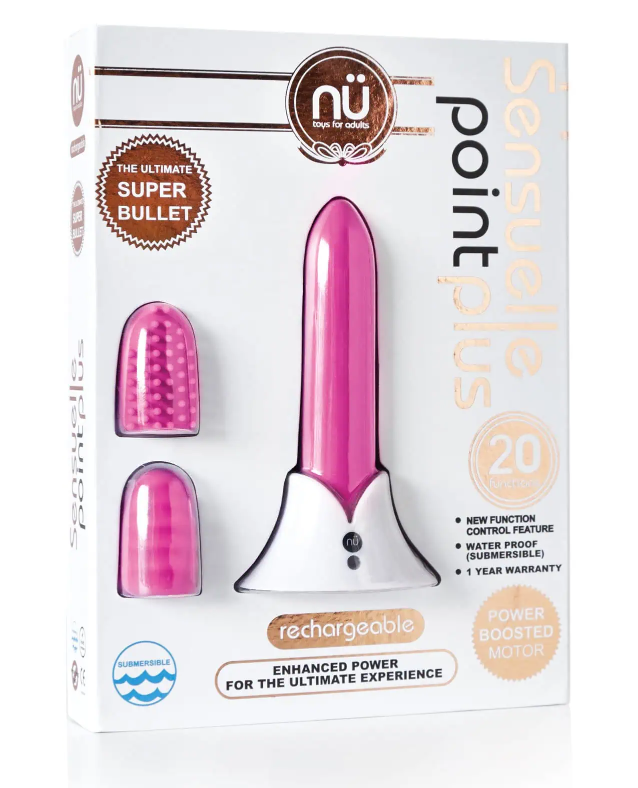 Sensuelle Point Plus Rechargeable Bullet - Pink - Image 3