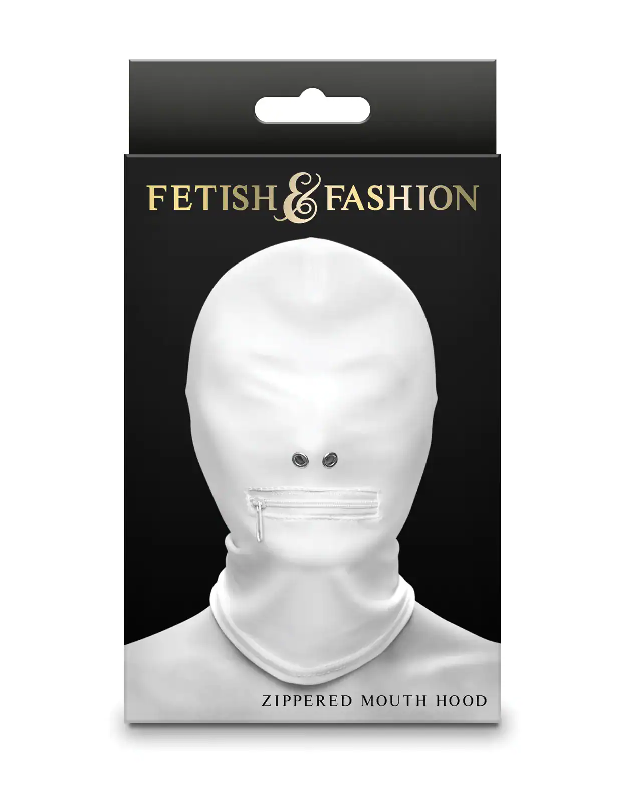 Fetish & Fashion Zippered Mouth Hood - White - Image 2