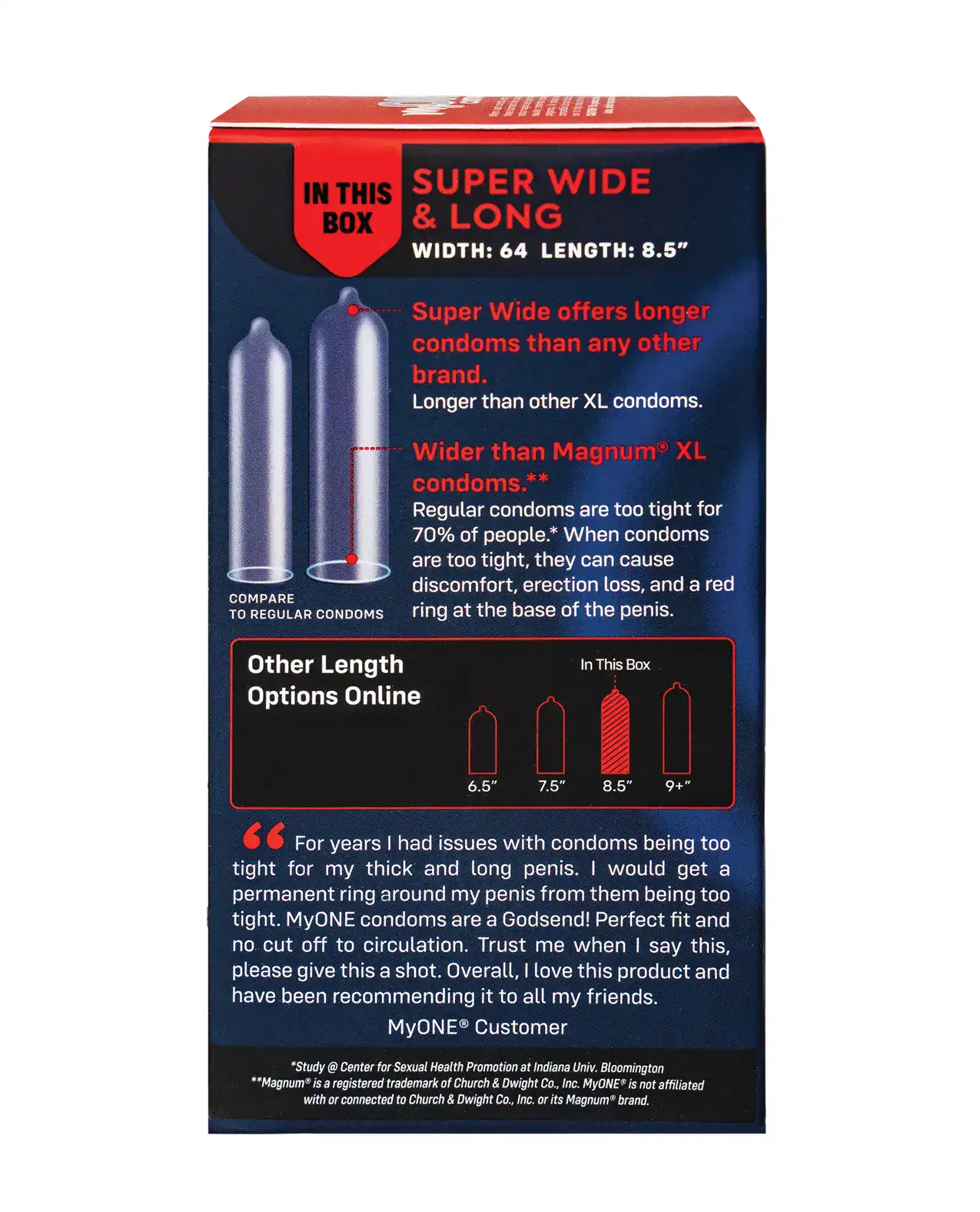 My One Super Wide & Long Condoms - Pack of 10 - Image 2