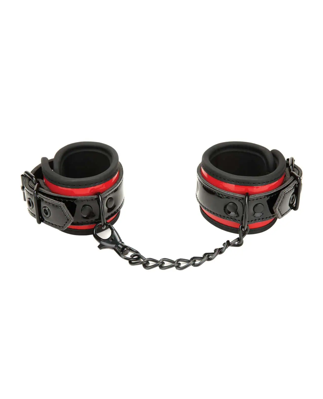 WhipSmart Heartbreaker Deluxe Buckle Love Cuffs - Black/Red - Image 2