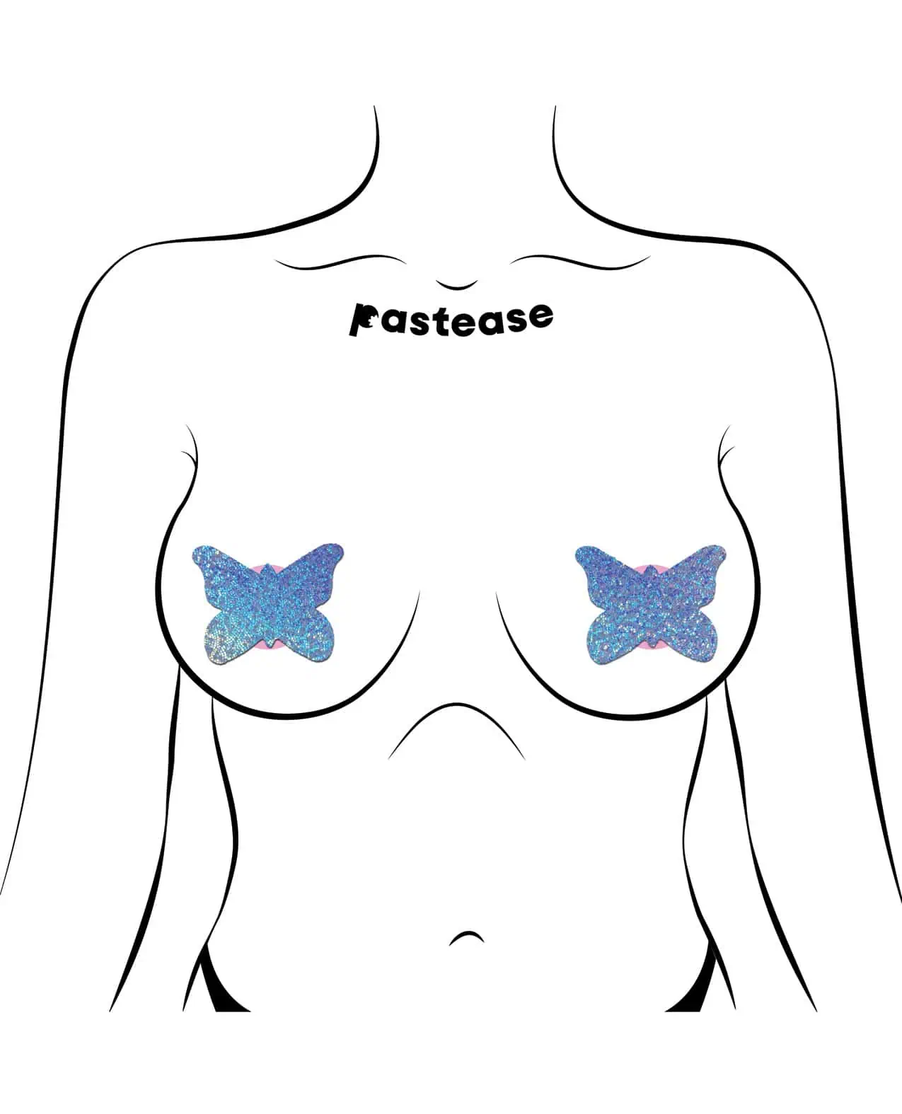 Pastease Premium Glitter Butterfly - Blue O/S - Image 3