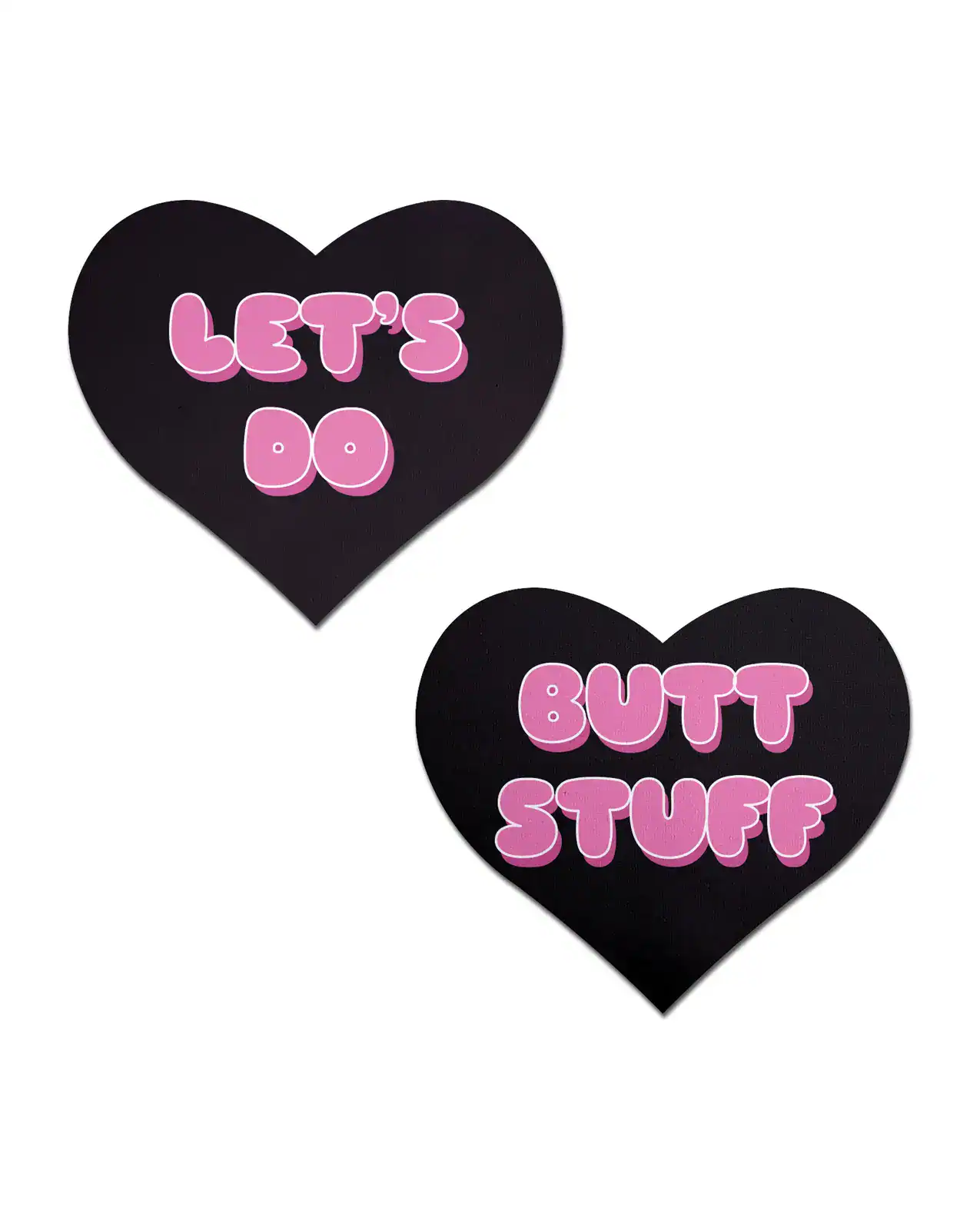Pastease Premium Heart Let's Do Butt Stuff - Black/Pink O/S - Image 2