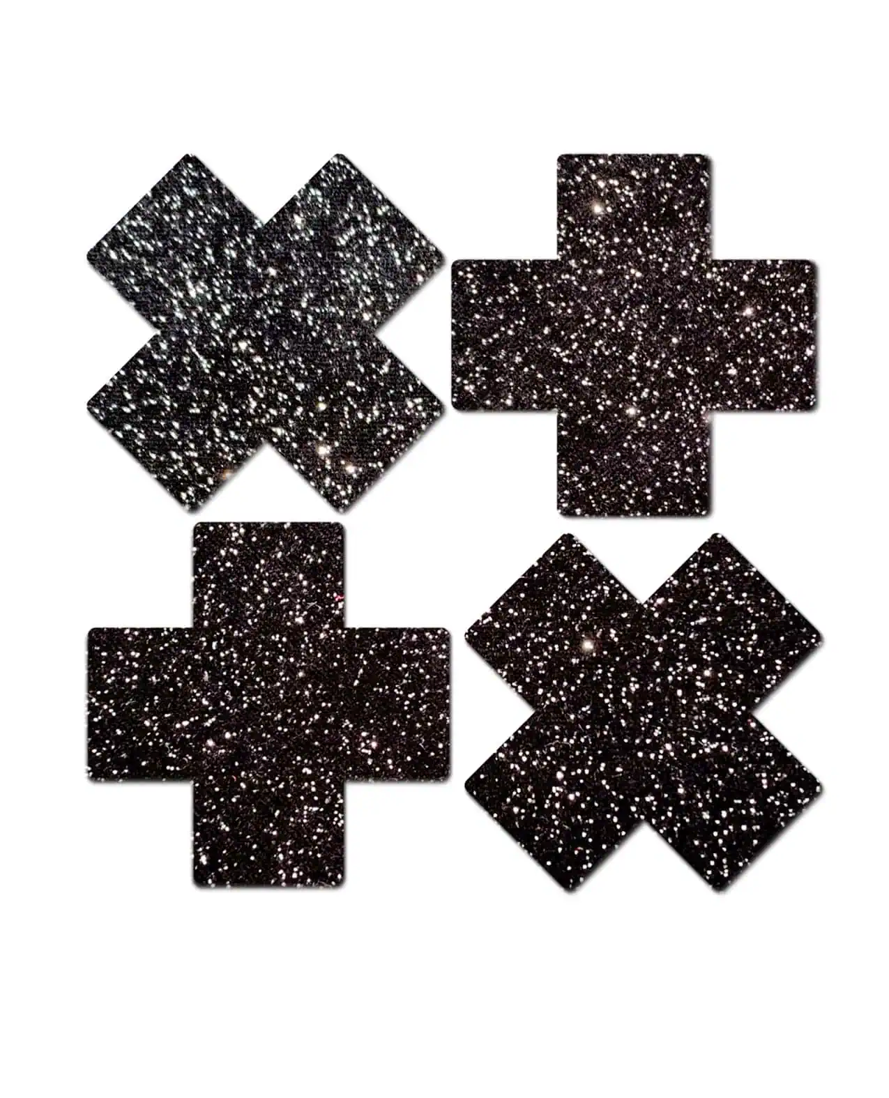 Pastease Premium Petites Sparkle Plus X - Black O/S Pack of 2 Pair - Image 2