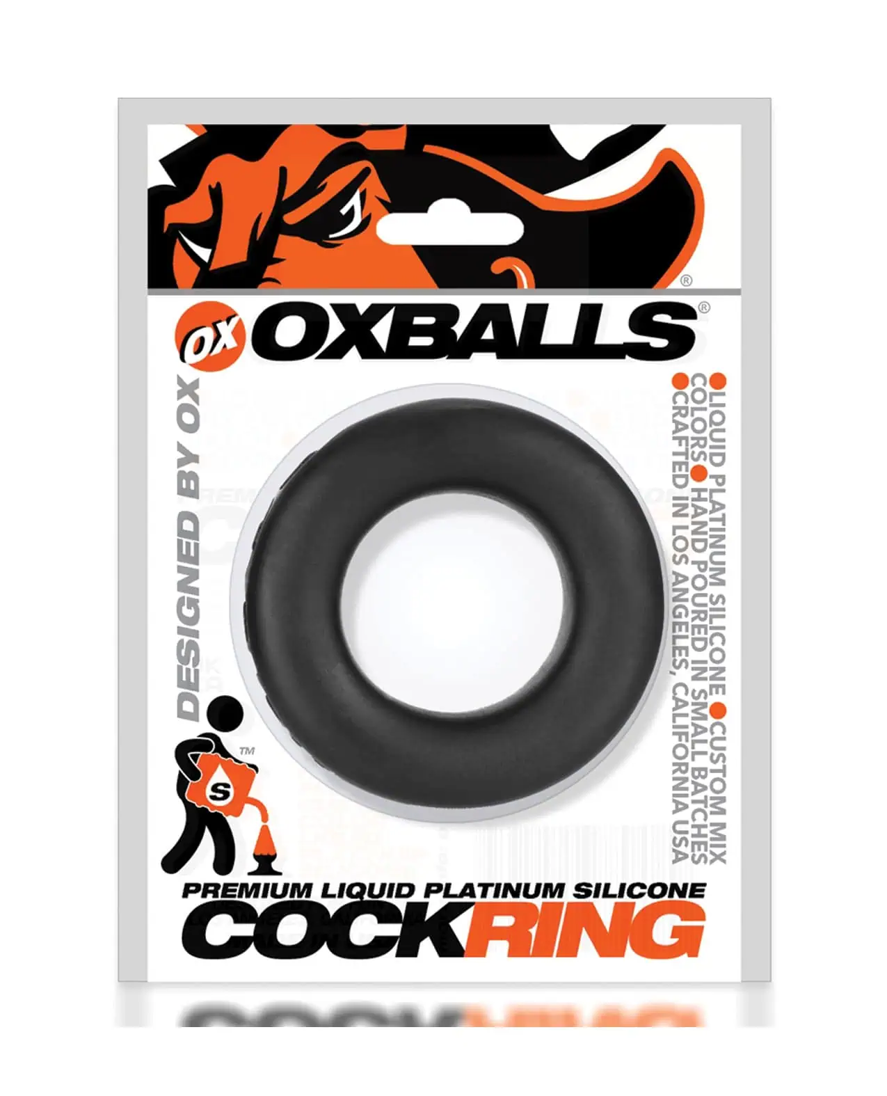 Oxballs Silicone Cock T Cock Ring - Black - Image 4