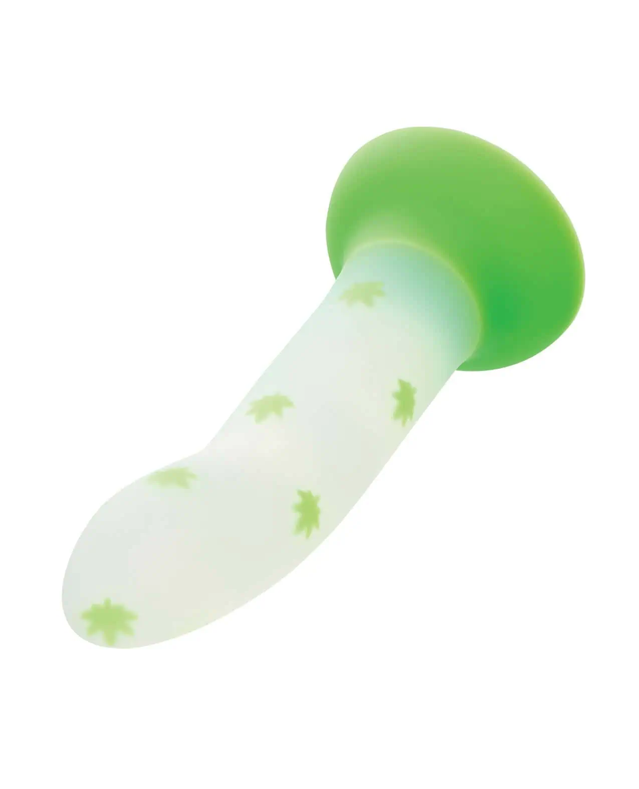 Glow Stick Leaf Suction Cup Glow-in-the-Dark Dildo - Green - Image 3