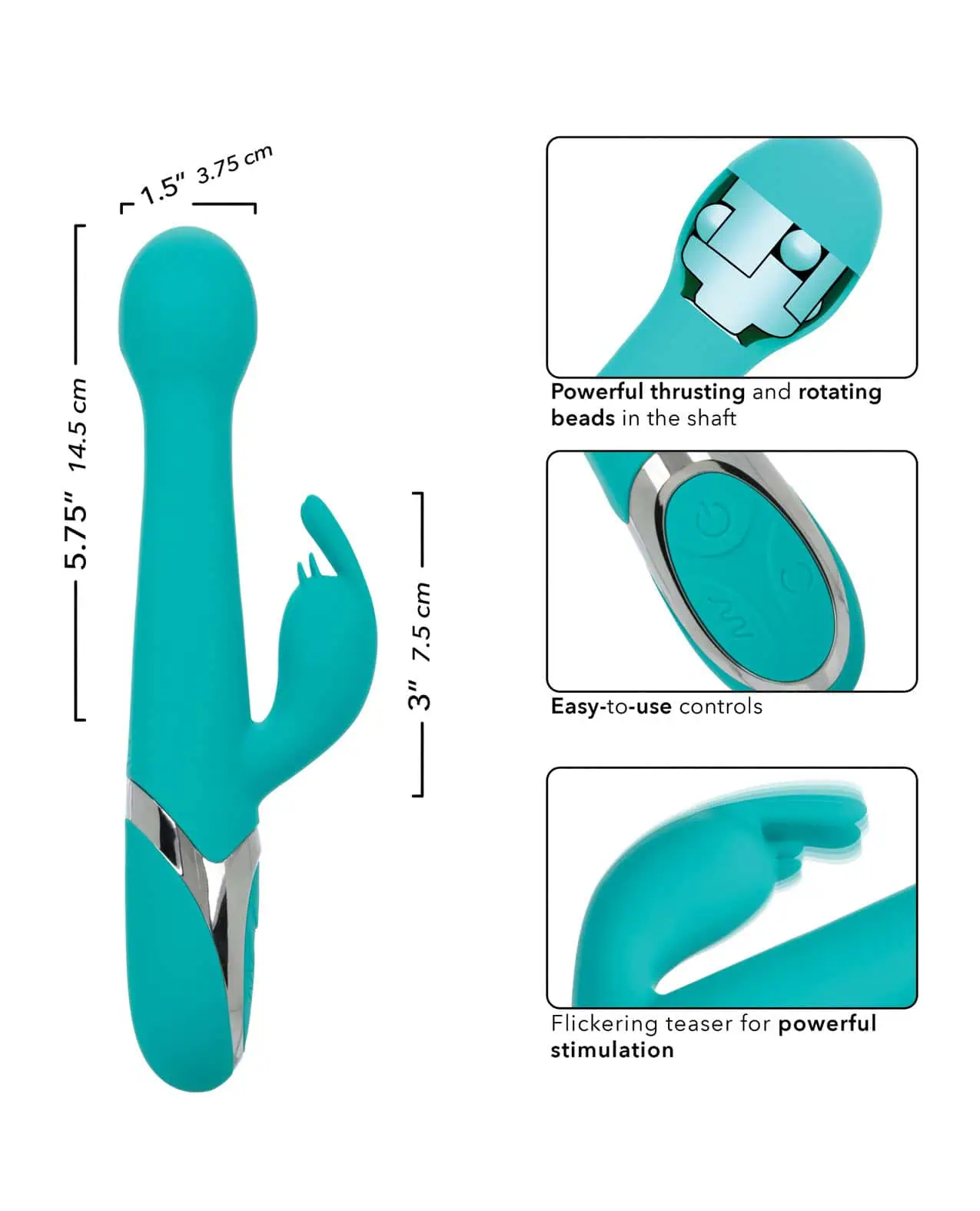 Enchanted Oscillate Vibrator - Turquoise Blue - Image 4