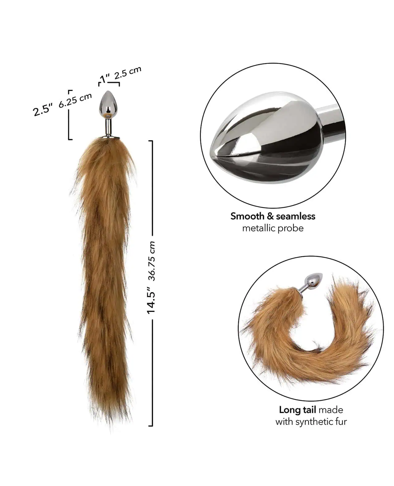 Running Wild Brown Tail Metallic Anal Probe - Image 3