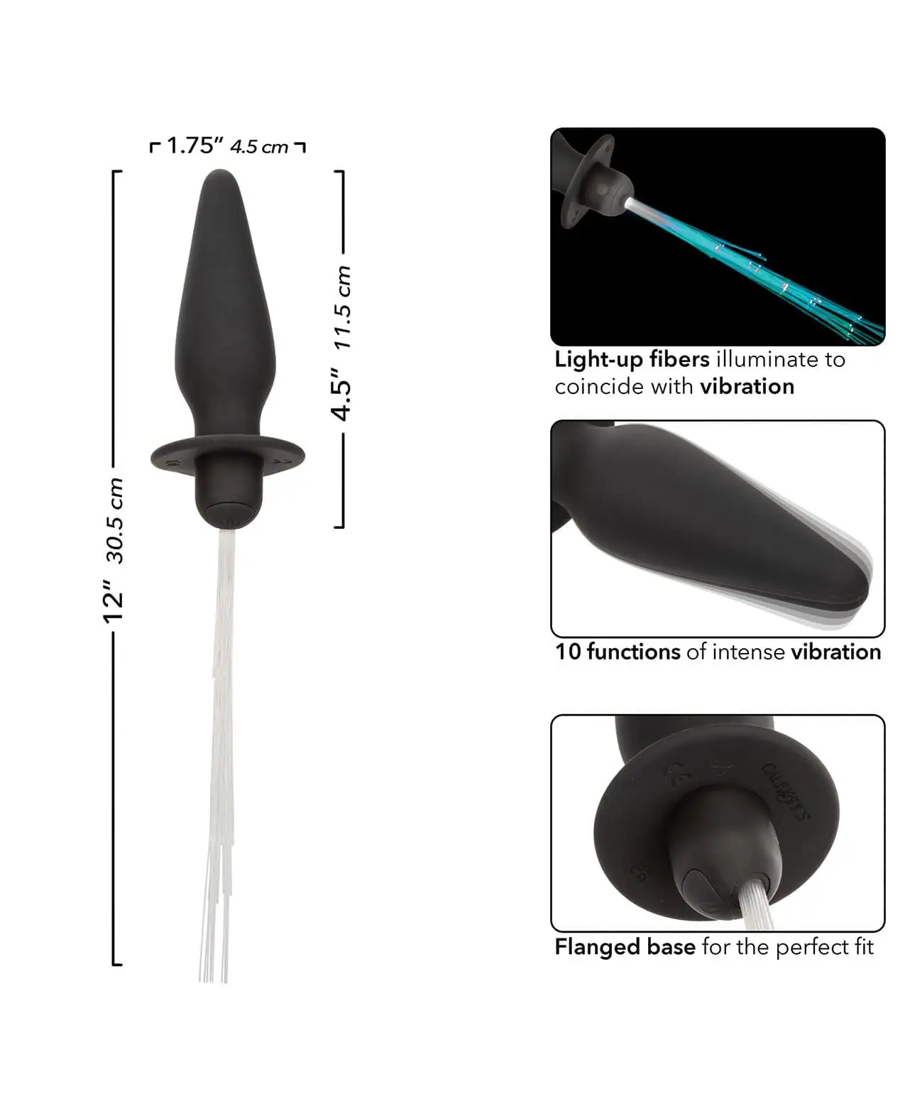 Southern Lights Rechargeable Vibrating Light Up Anal Probe - Black - Image 4