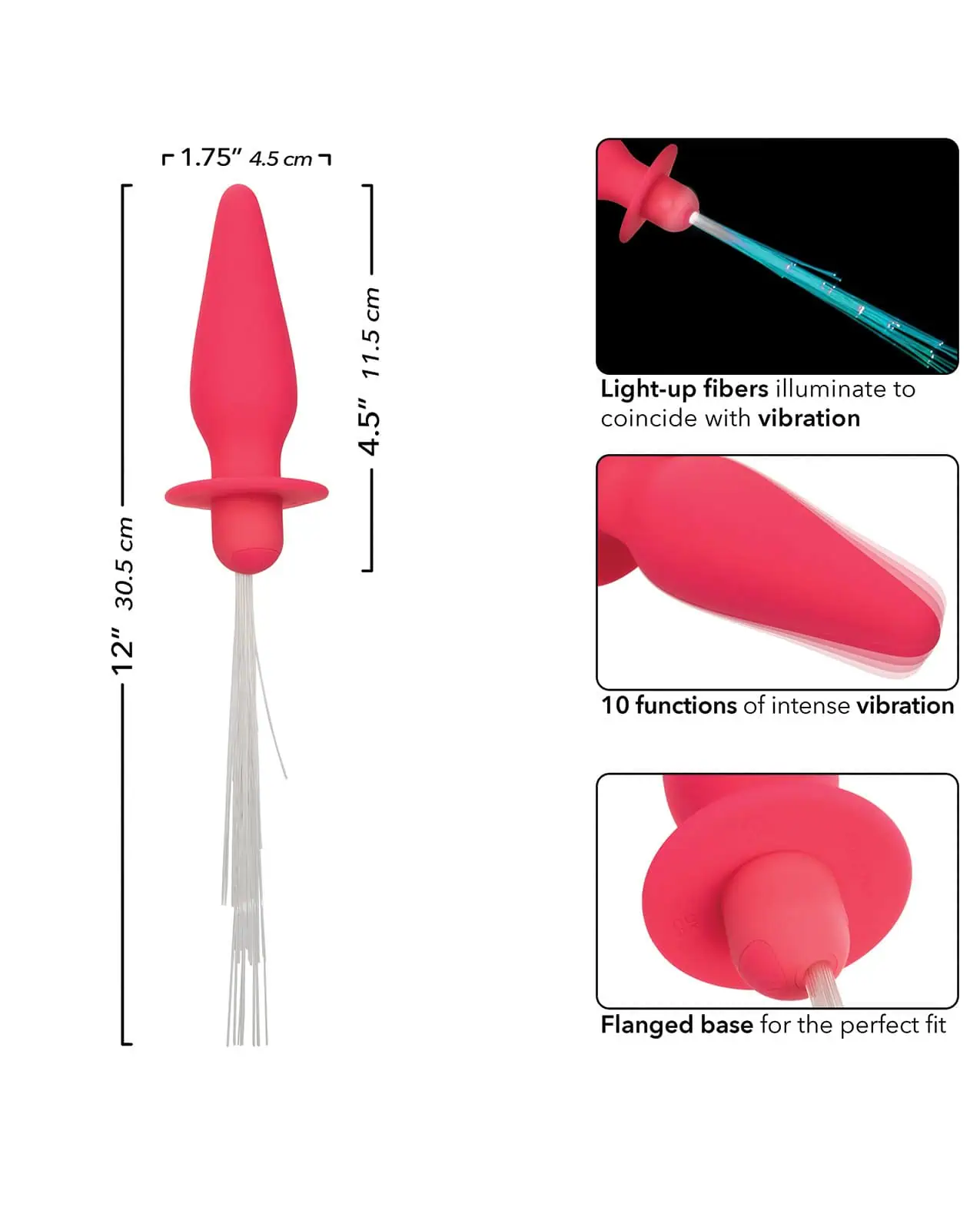 Southern Lights Rechargeable Vibrating Light Up Anal Probe - Pink - Image 4