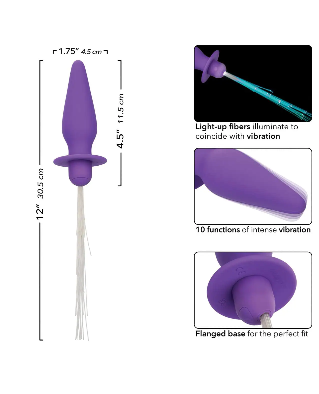 Southern Lights Rechargeable Vibrating Light Up Anal Probe - Purple - Image 4