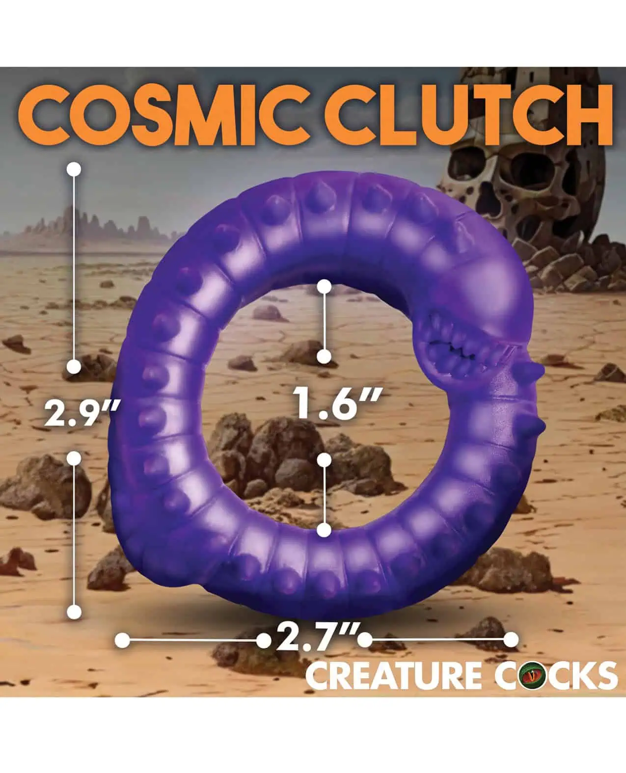 Creature Cocks Slitherine Silicone Cock Ring - Purple - Image 3