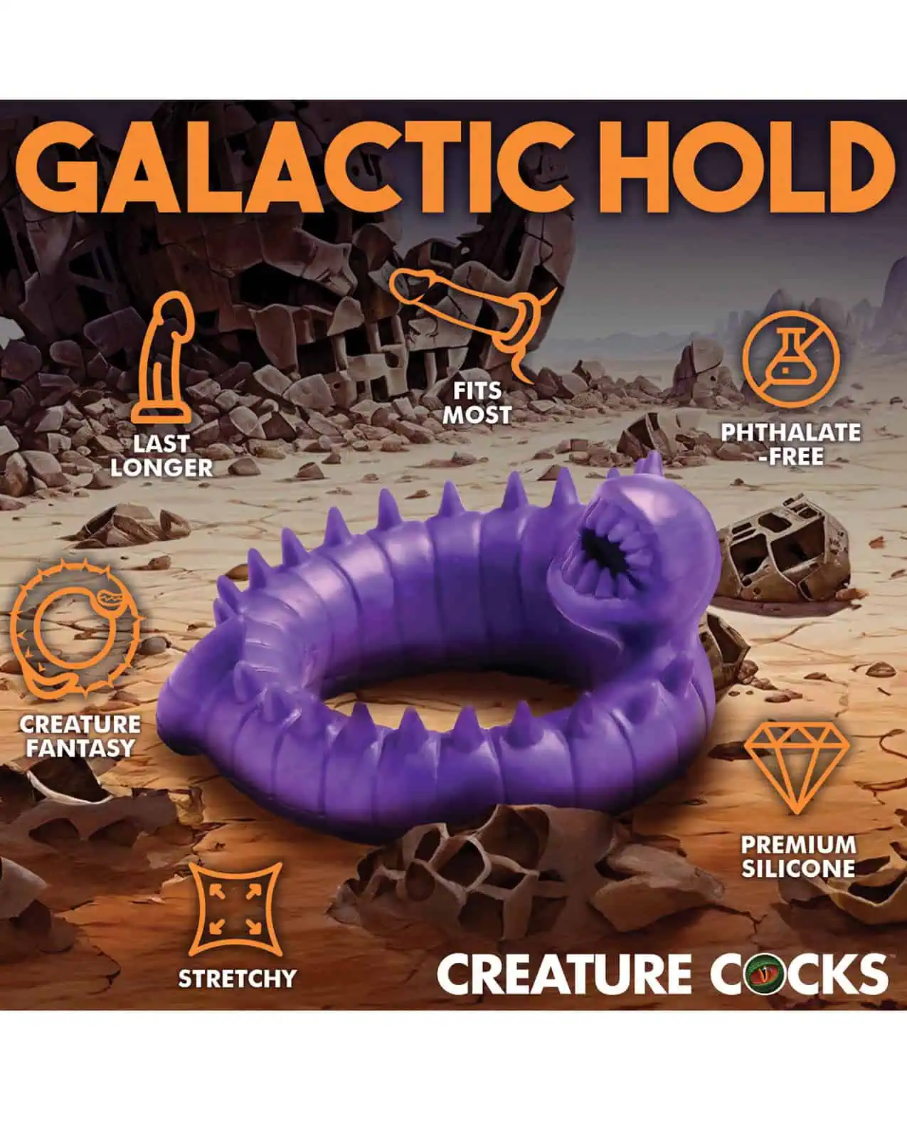 Creature Cocks Slitherine Silicone Cock Ring - Purple - Image 4