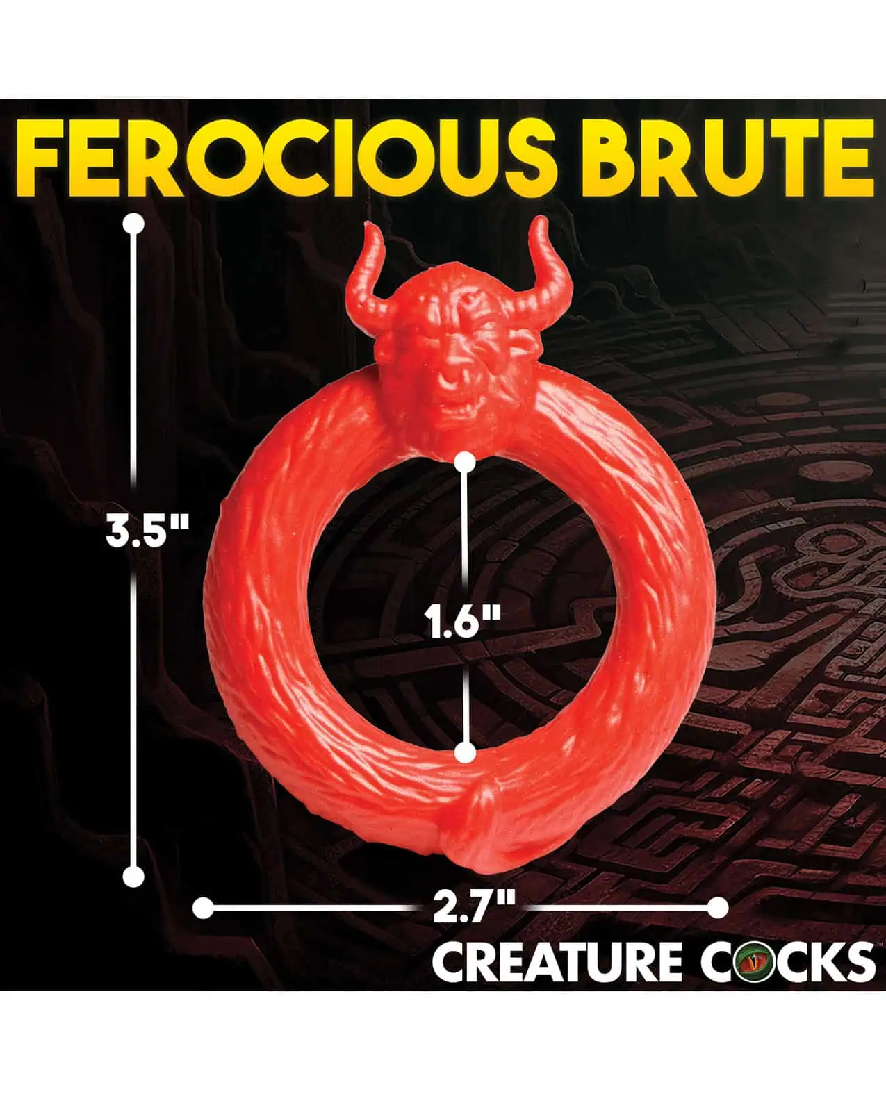Creature Cocks Beast Mode Silicone Cock Ring - Red - Image 3