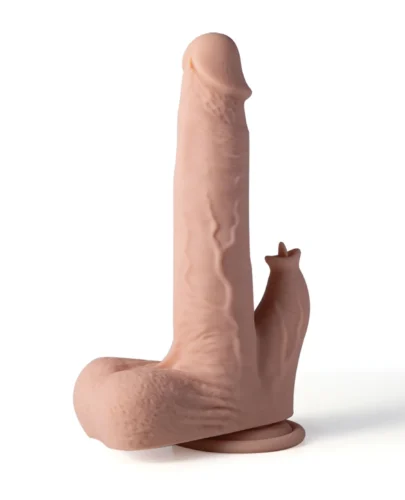 The Colter App-Controlled Realistic 8.5" Thrusting Dildo Vibrator with Clit Licker combines thrusting and licking action; consequently, it helps close the orgasm gap for women.