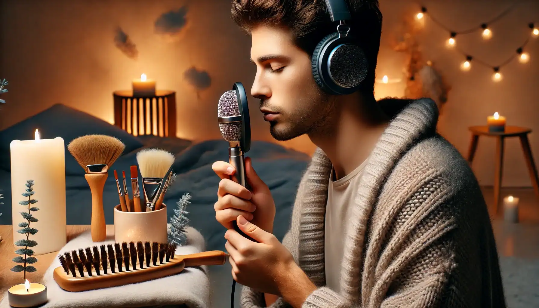 A person practicing ASMR by whispering