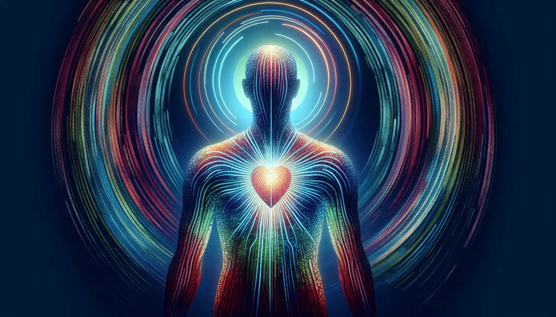 Abstract illustration representing the intersection of body positivity and mental health