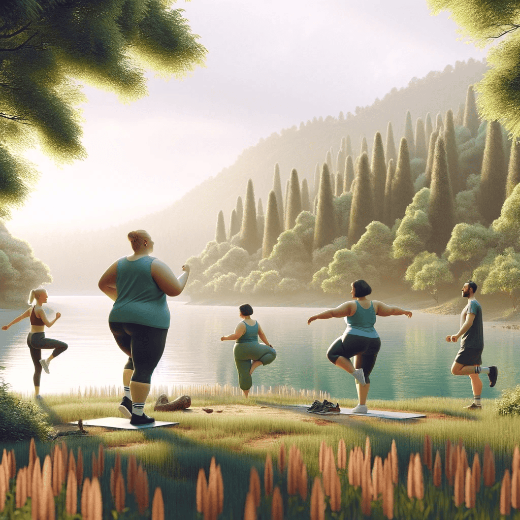 People engaging in physical activity and enjoying nature