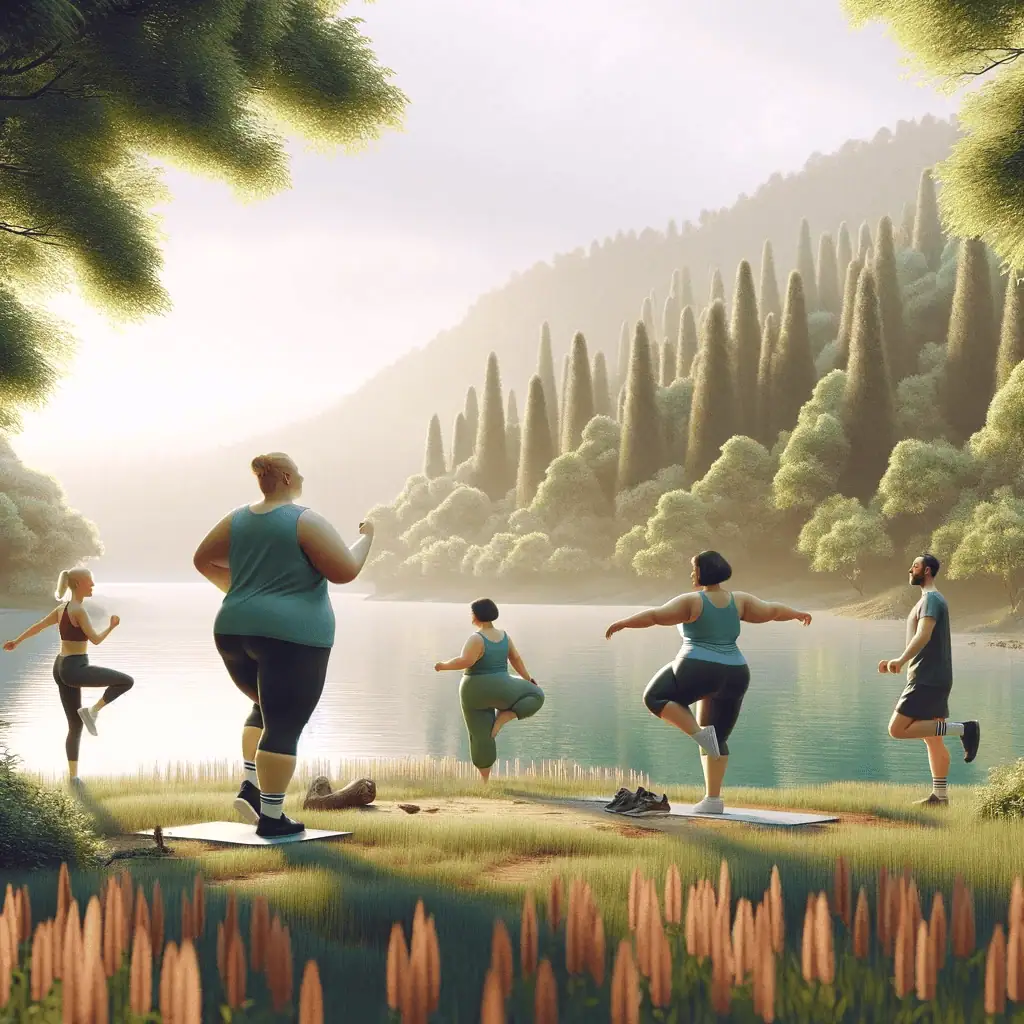 People engaging in physical activity and enjoying nature