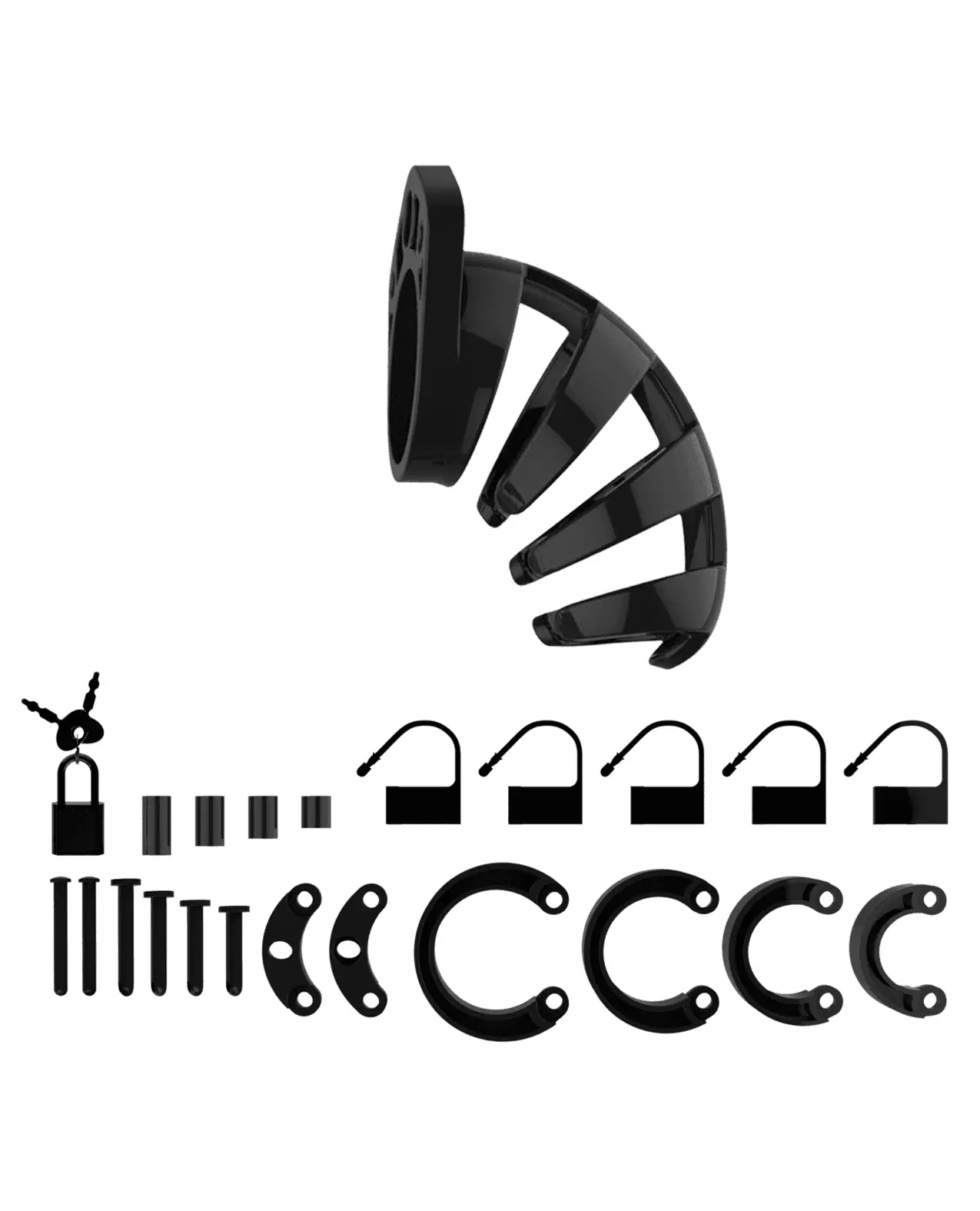 Shots Man Cage Chastity 3.5″ Cock Cage Model 2 – Black